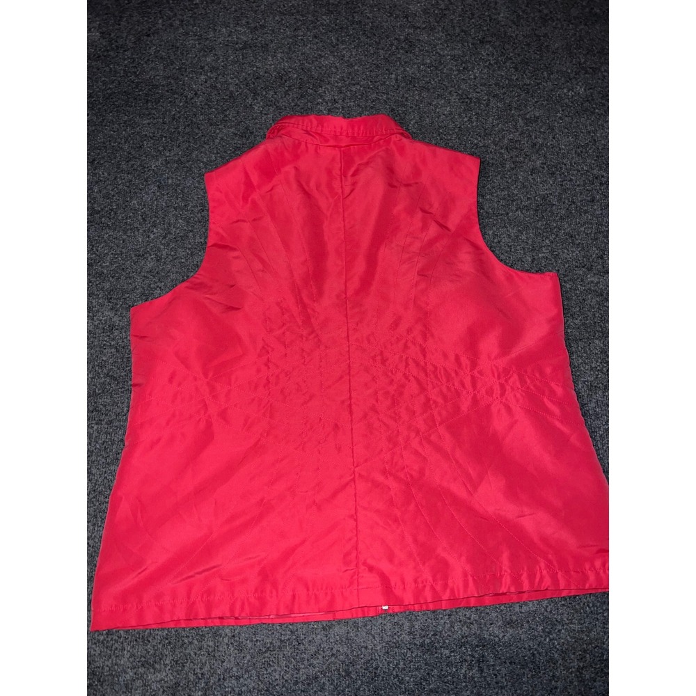 Allison Daley Women 20W Red Quilted Full Zip Vest Mock Neck Pockets Lightweight - Picture 6 of 6